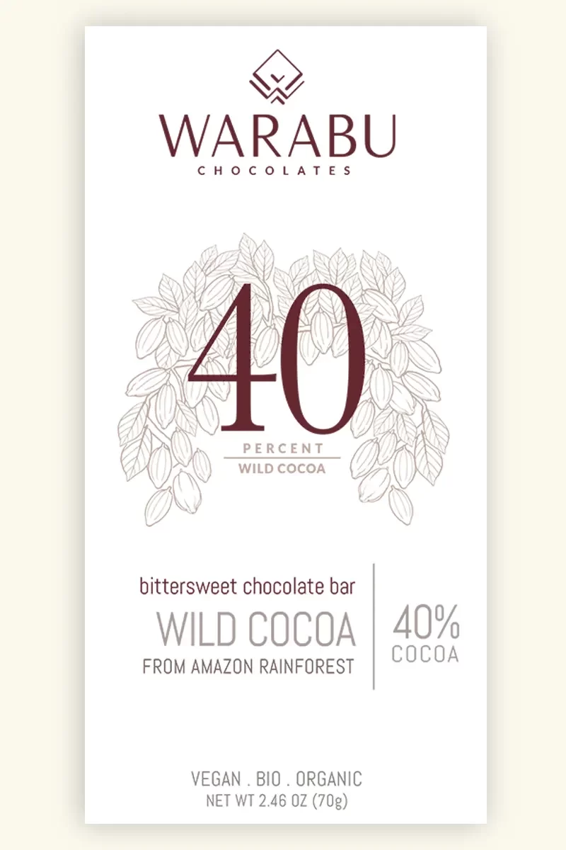 Chocolate 40 % Cacau Selvagem Warabu